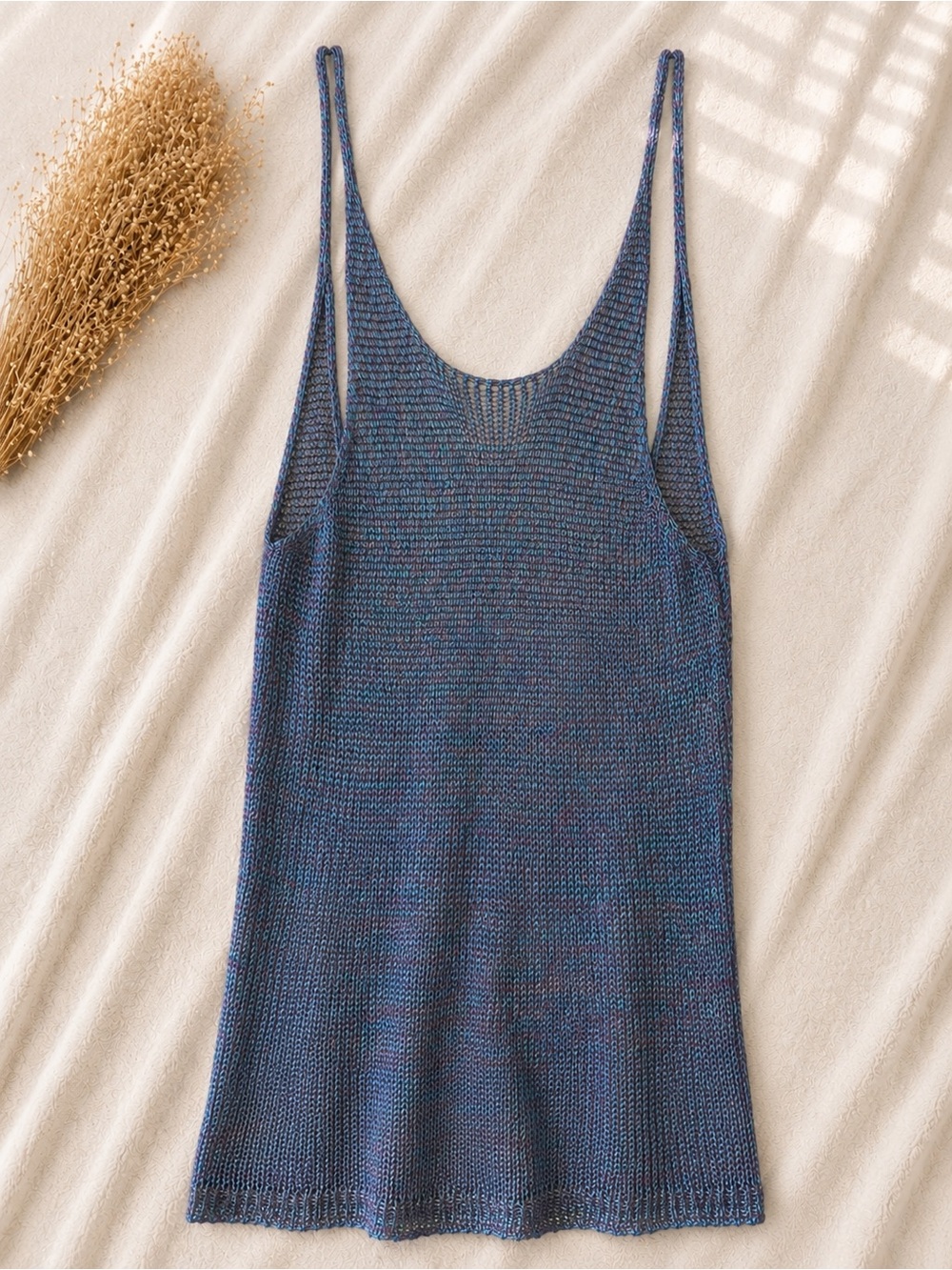 Missguided Blue Knit Swim Coverup
